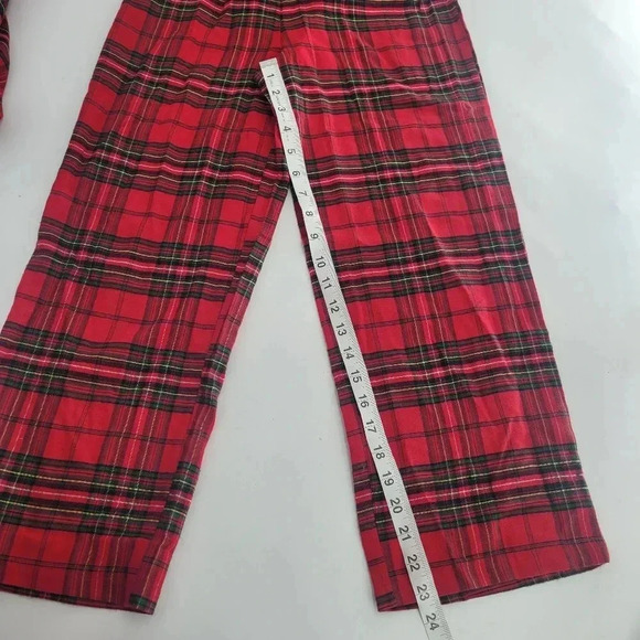 bee & willow Christmas pajamas kids size 8-10 Medium red green plaid - Picture 10 of 12